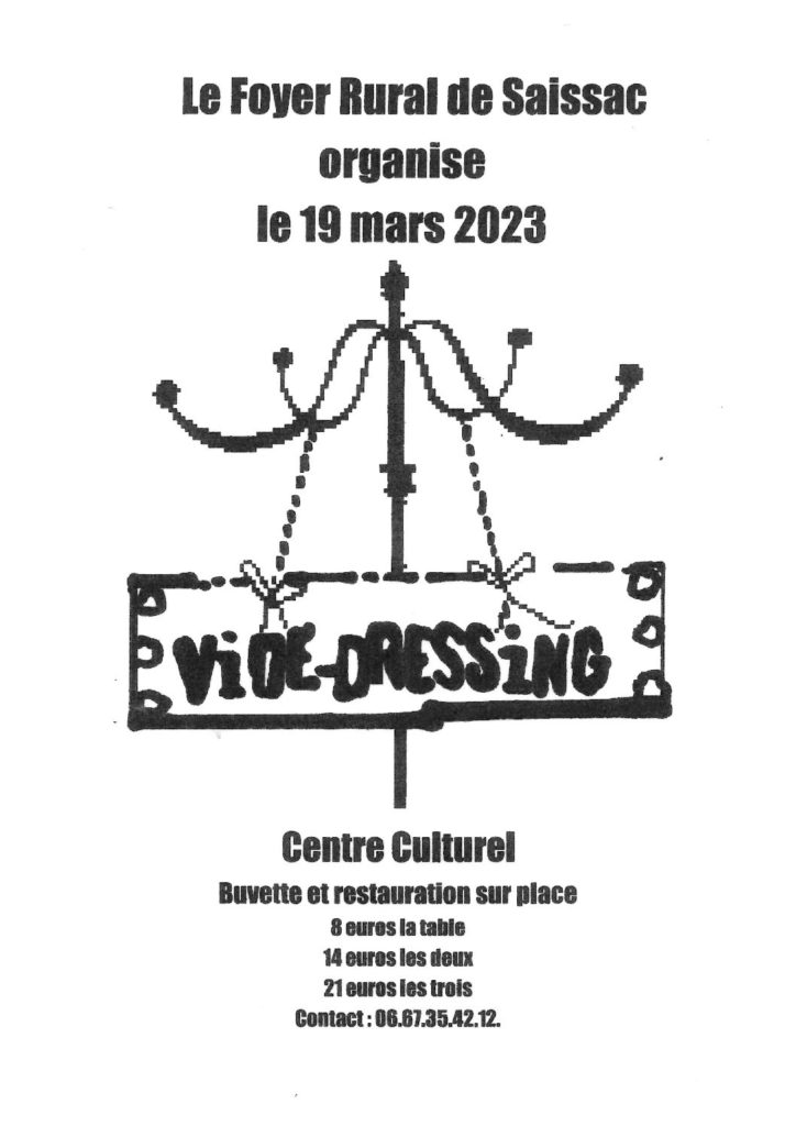 VIDE DRESSING DIMANCHE 19 MARS 2023