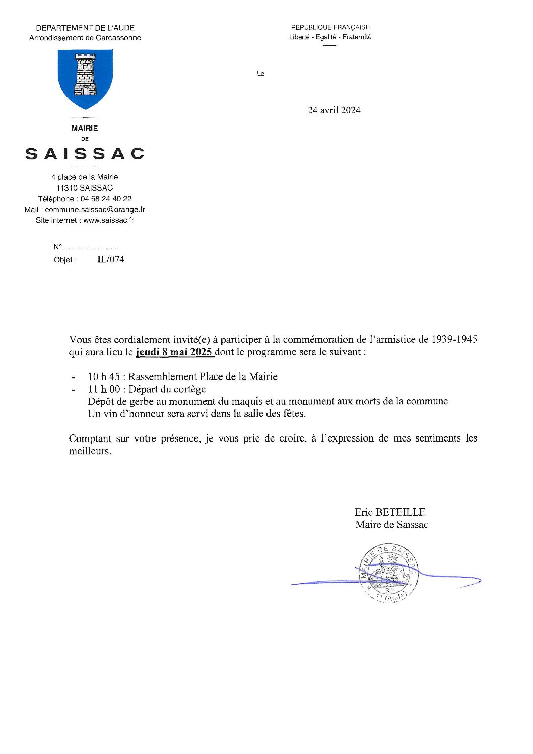 Cérémonie du 8 mai