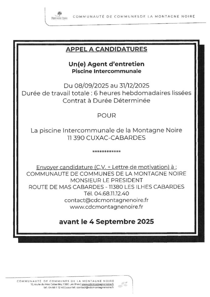 Appel à candidatures