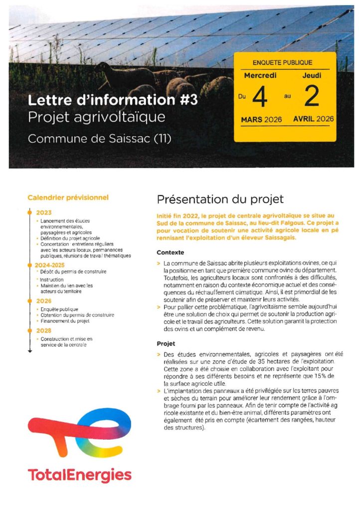 Projet agrivoltaïque