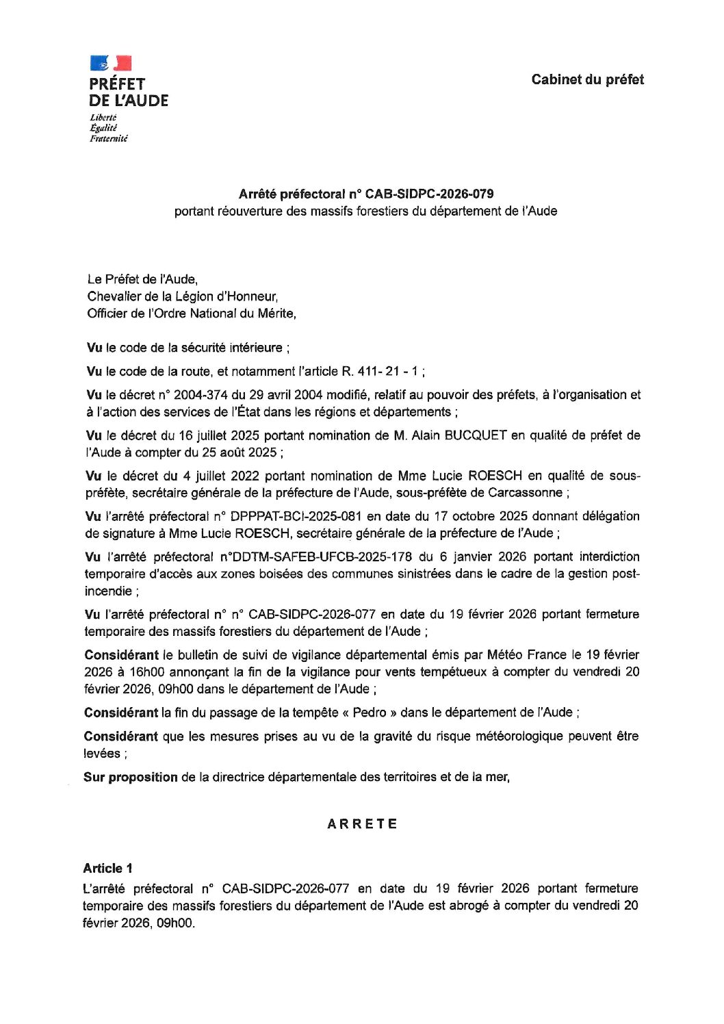 Réouverture des massifs forestiers