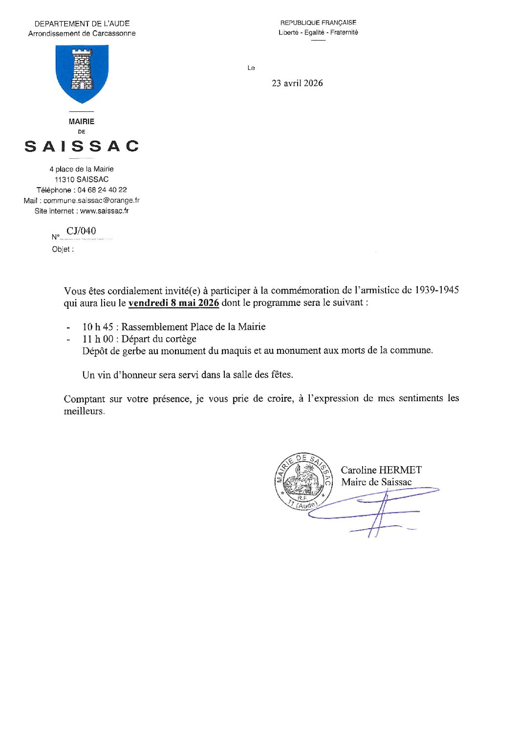 Cérémonie du 8 mai