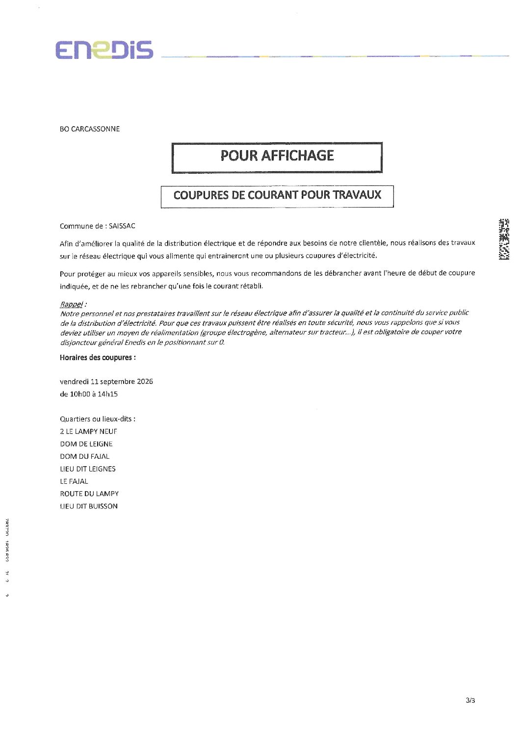 Coupures de courant