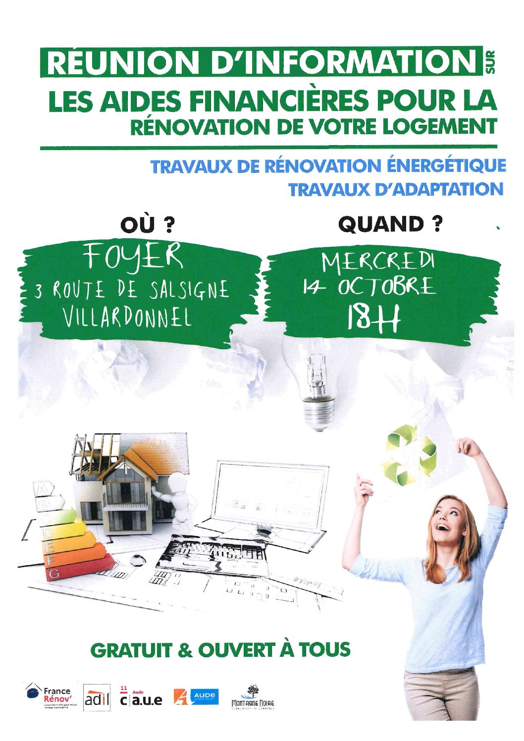 Réunion d&rsquo;information sur les aides financières pour la rénovation de votre logement